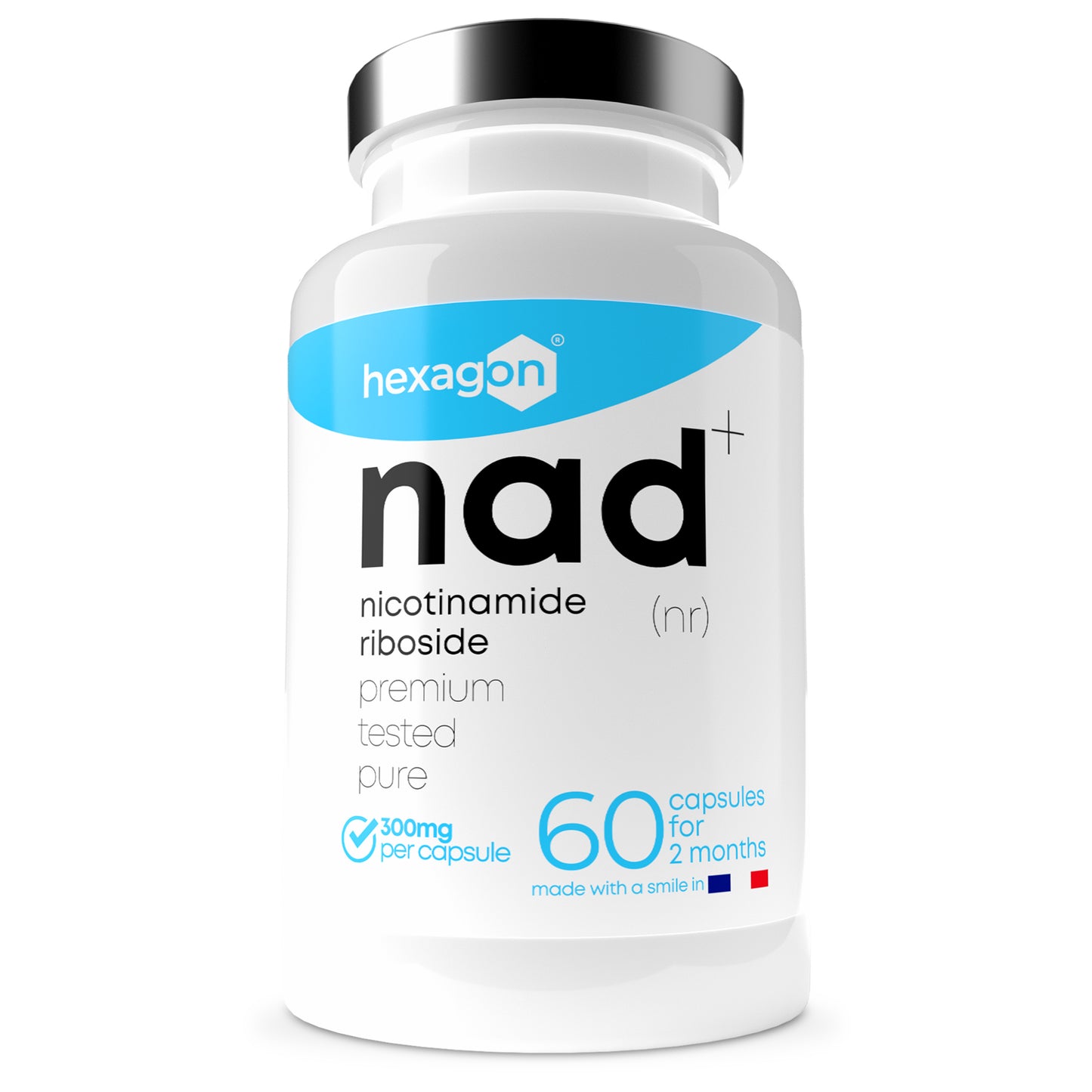NAD+ Nicotinamide Riboside Chloride 300mg - Boost Cellulaire - 60 Gélules
