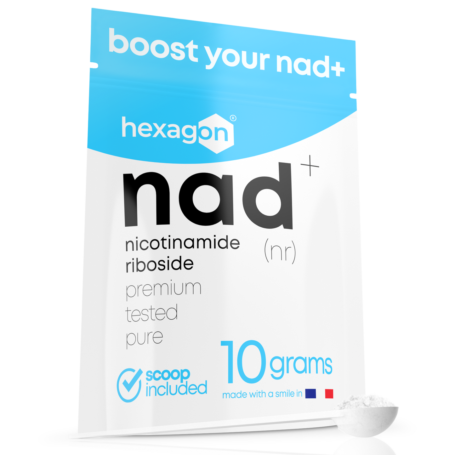 NAD+ Nicotinamide Riboside Chloride - Pure Poudre - Boost Cellulaire - 10g