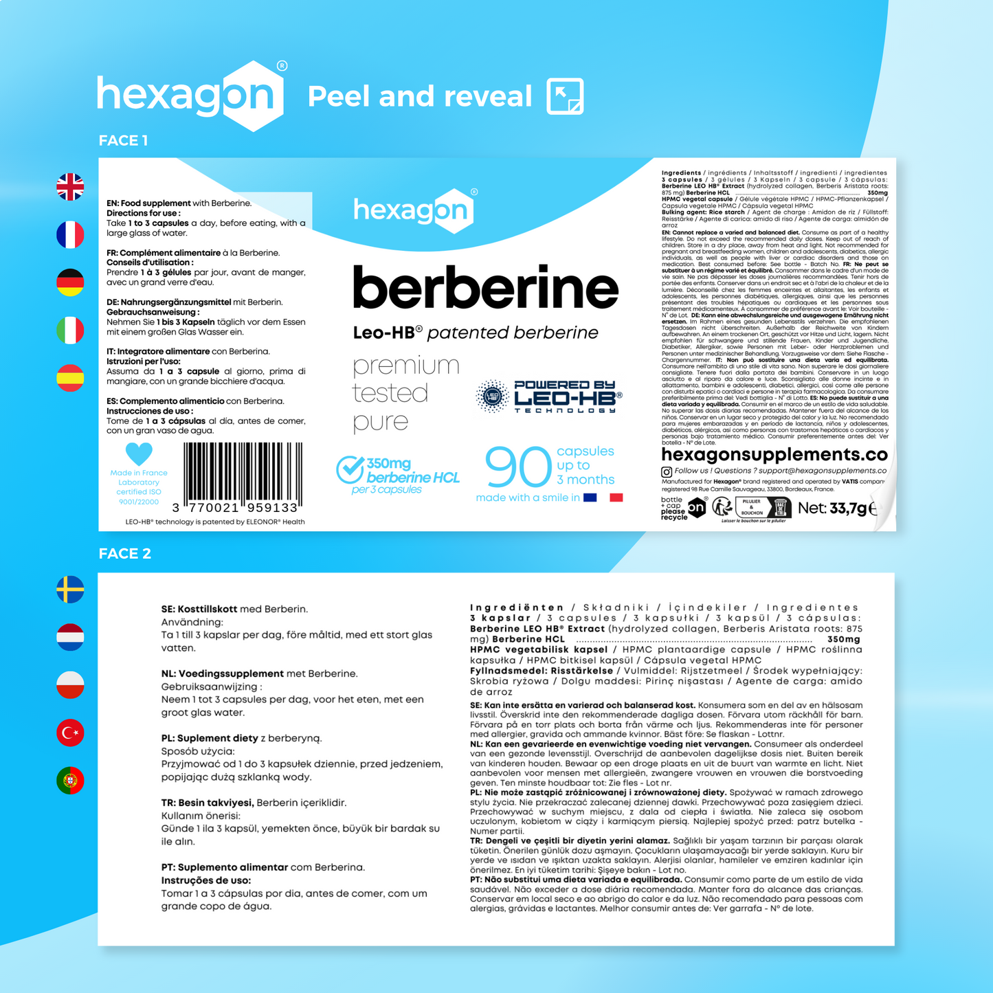 Berbérine LEO-HB® - Berberis Aristata - Foie & Glycémie - 90 Gélules