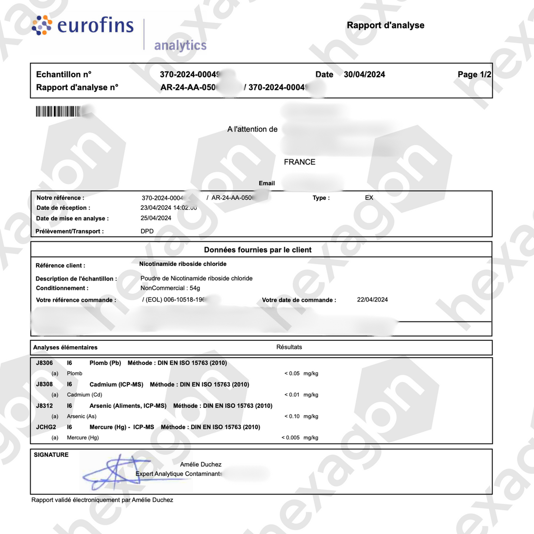 NAD+ Nicotinamide Riboside Chloride - Pure Poudre - Boost Cellulaire - 10g