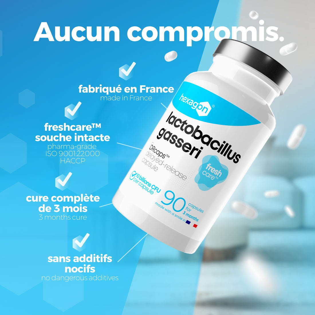 Lactobacillus Gasseri - 10 Milliards CFU / Gélule - Digestion & Bien-être - 90 Gélules