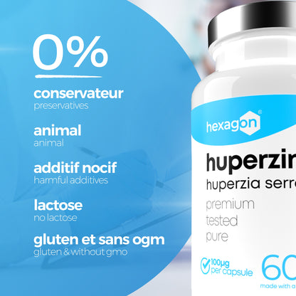 Huperzine A 100mcg - Huperzia Serrata - Focus & Concentration - 60 Gélules