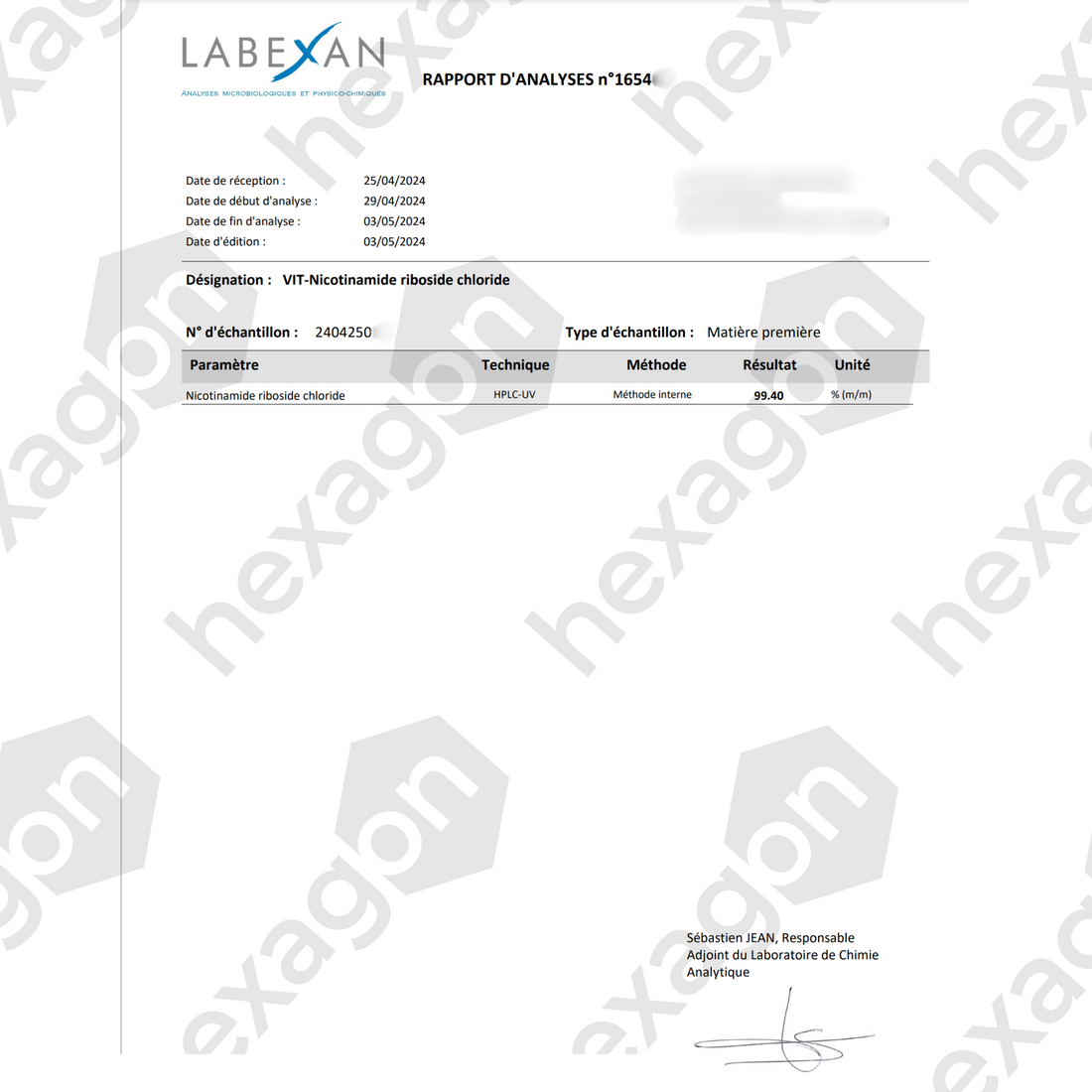NAD+ Nicotinamide Riboside Chloride - Pure Poudre - Boost Cellulaire - 10g