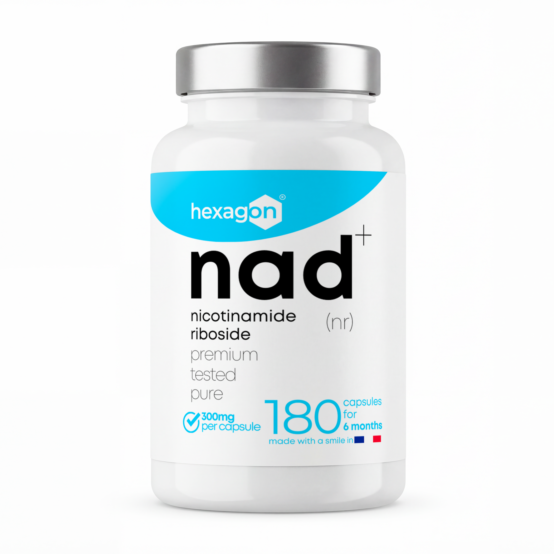 NAD+ Nicotinamide Riboside Chloride 300mg - Boost Cellulaire - 180 Gélules