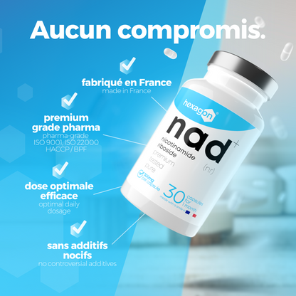 NAD+ Nicotinamide Riboside Chloride 300mg - Boost Cellulaire - 30 Gélules