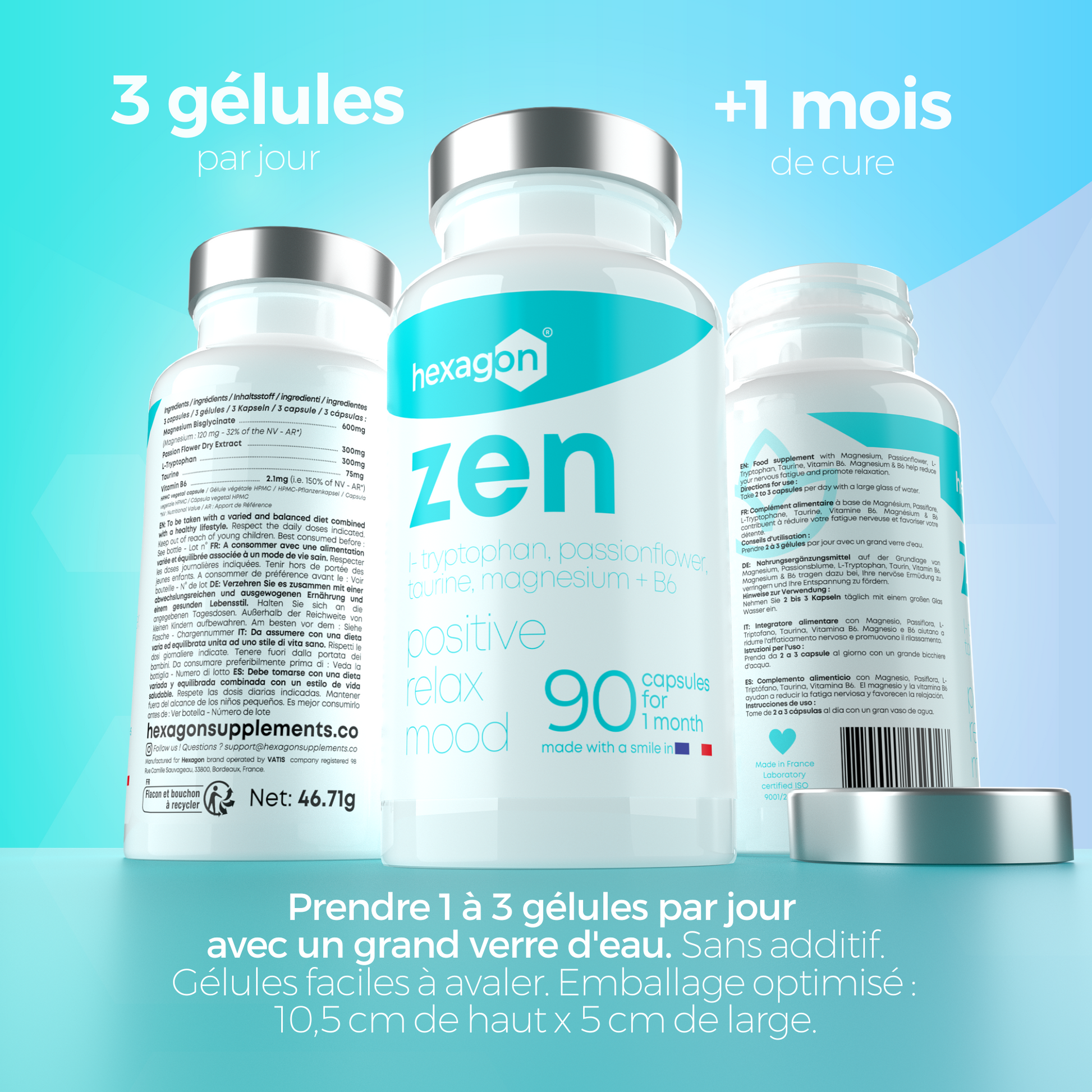 2 Zen Pills: Pilules relaxantes pour contrôler l´anxiété : :  Hygiène et Santé